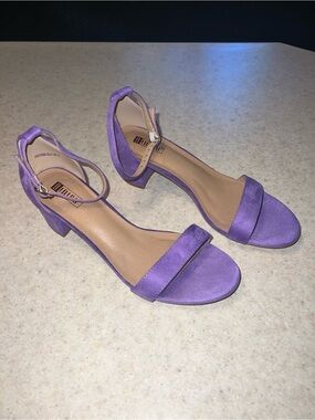 Women’s Lavender Ankle Strap Block Heel Sandals
